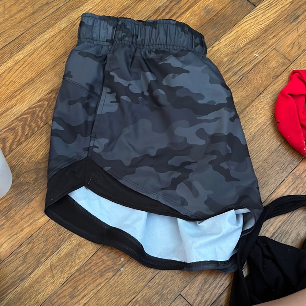Dark camo athletic shorts